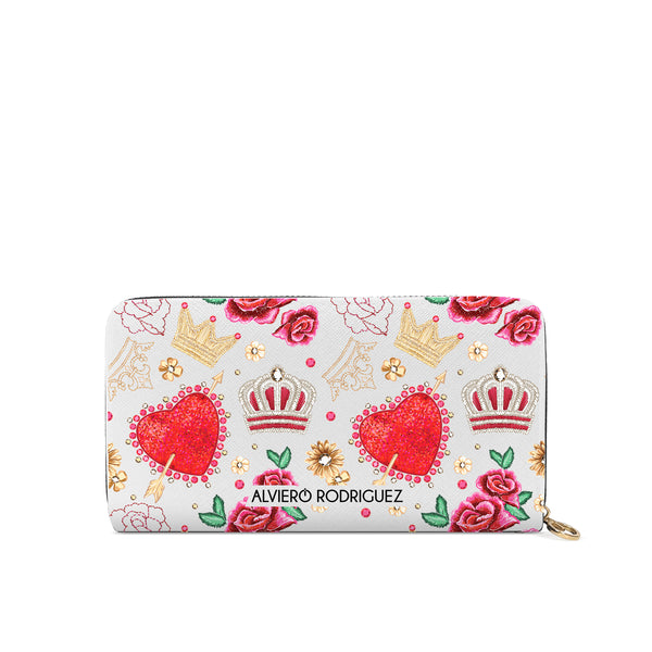 Portafogli Zip Bianco Royal Love