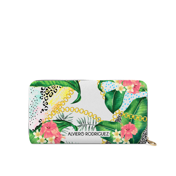 Portafogli Zip Bianco Tropical Colors