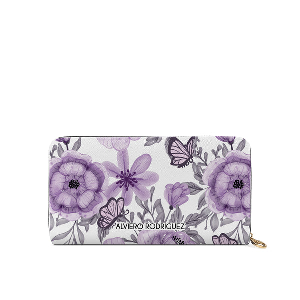 Portafogli Zip Bianco Butterfly Violet