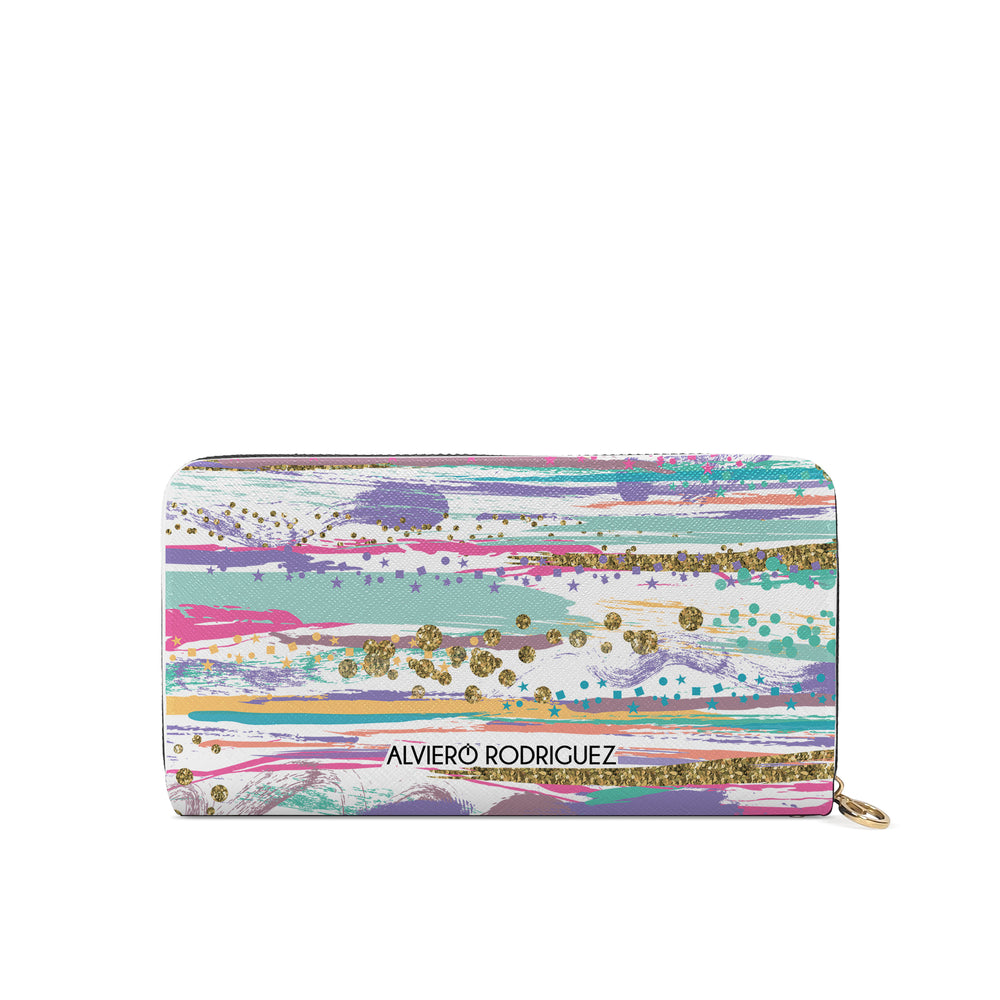 Portafogli Zip Bianco Abstract brush