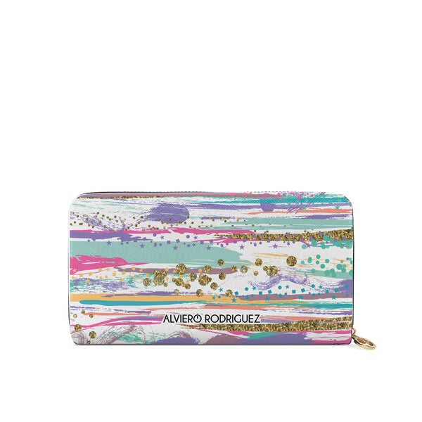 Portafogli Zip Bianco Abstract brush