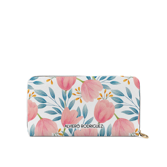 Portafogli Zip Bianco Watercolor Floral