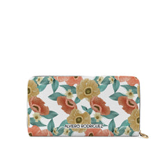 Portafogli Zip Bianco Drawn Floral