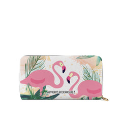 Portafogli Zip Bianco Flamingo