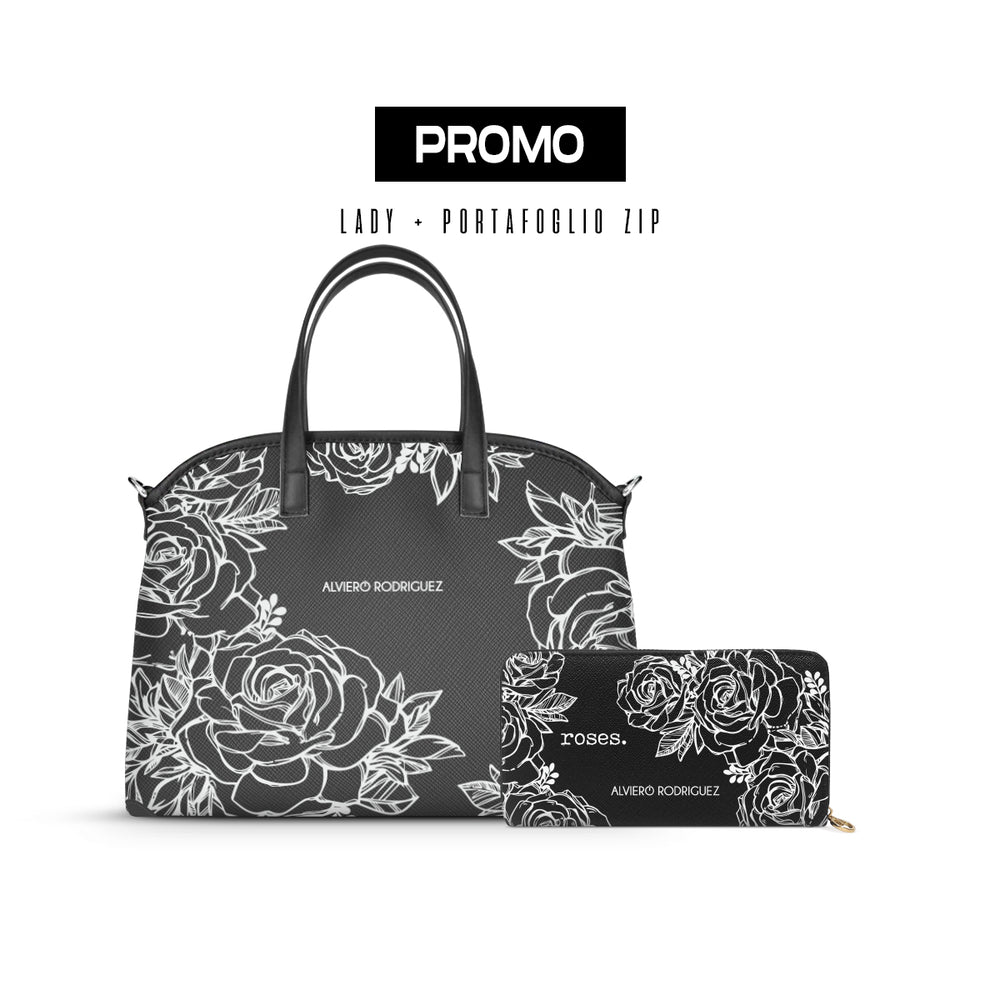 Promo Lady + Portafoglio Zip Roses White
