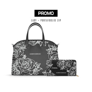 Promo Lady + Portafoglio Zip Roses White