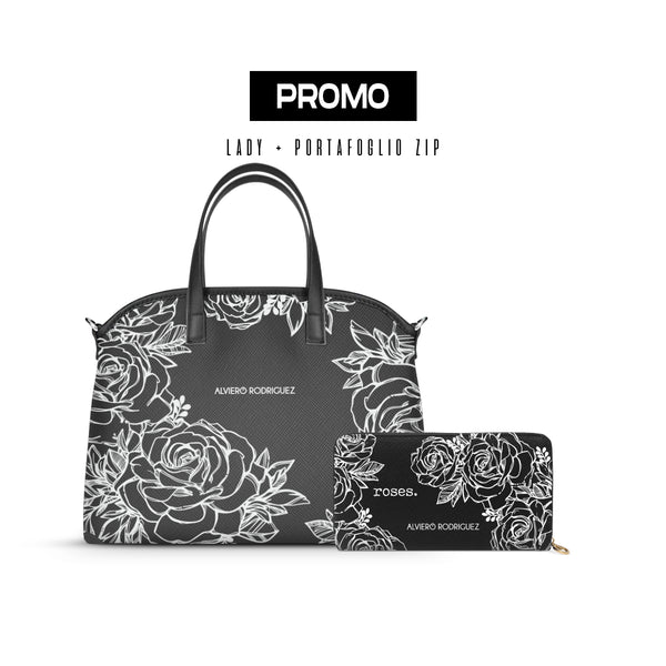 Promo Lady + Portafoglio Zip Roses White