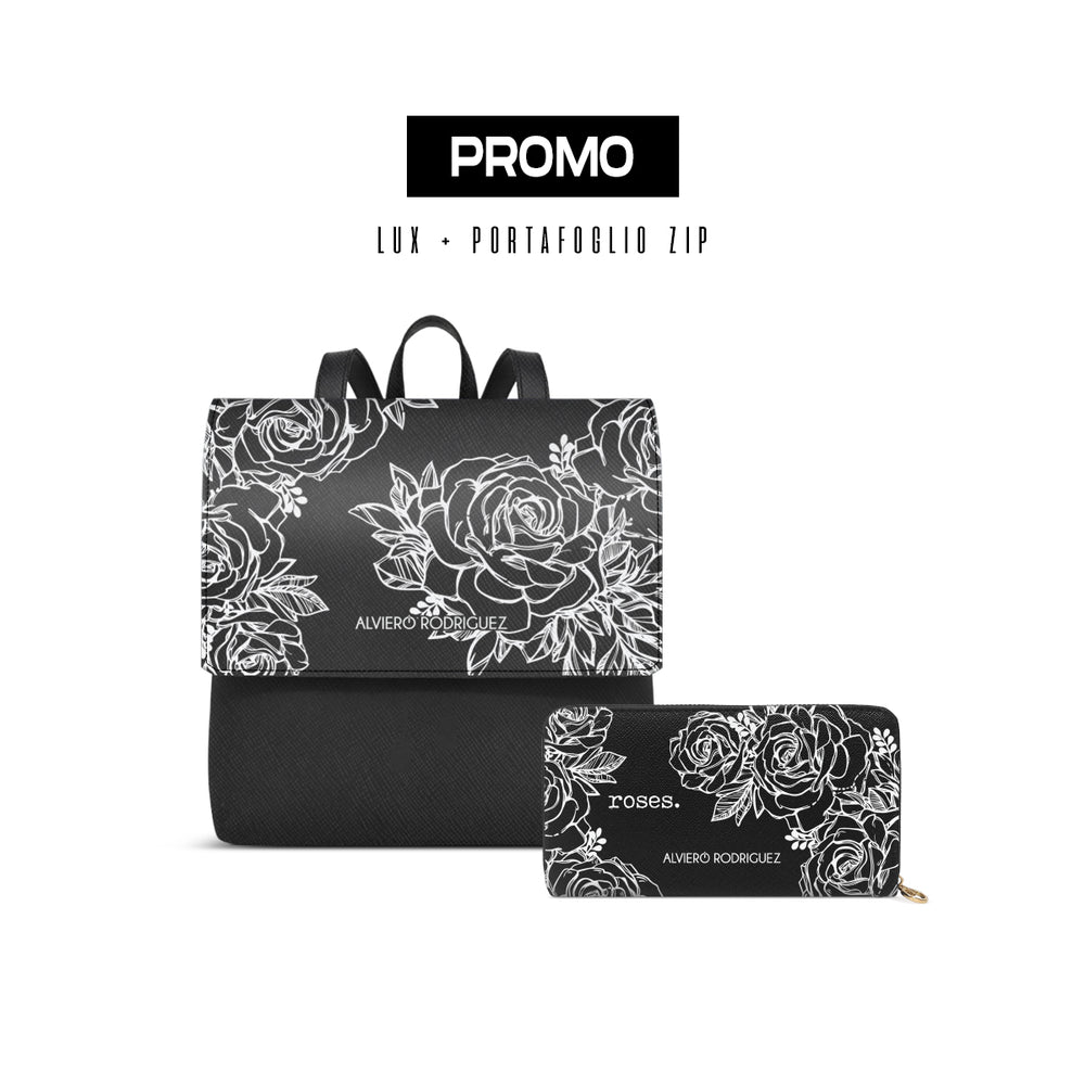 Promo Zainetto Lux + Portafoglio Zip Roses White