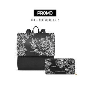 Promo Zainetto Lux + Portafoglio Zip Roses White