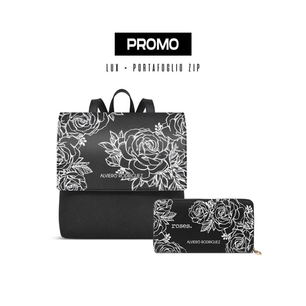 Promo Zainetto Lux + Portafoglio Zip Roses White