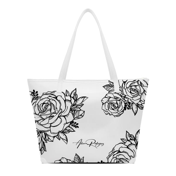 SHOPPER MAXI BIANCA ROSES BLACK