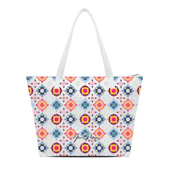 SHOPPER MAXI BIANCA COLOR MAIOLICHE