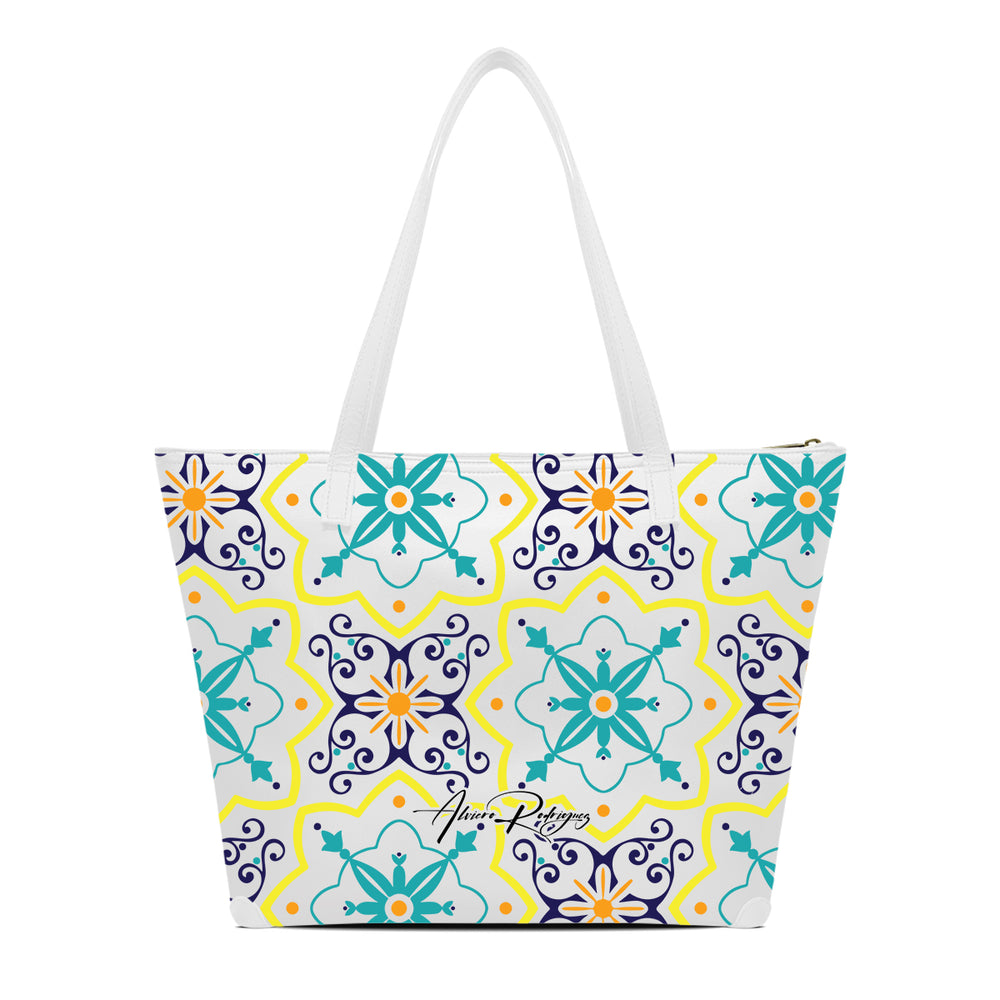 SHOPPER MAXI BIANCA MAIOLICHE VERDARACIO