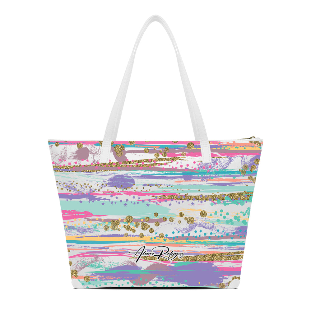 SHOPPER MAXI BIANCA ABSTRACT BRUSH