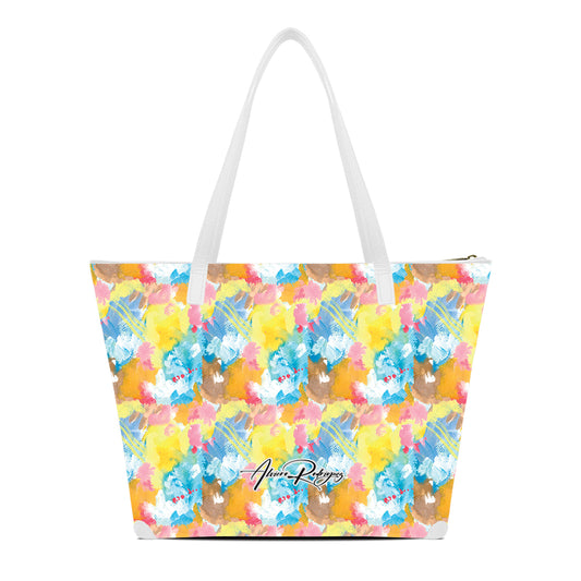 SHOPPER MAXI BIANCA ABSTRACT WATERCOLORS