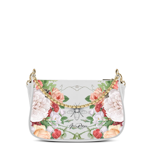 borsa vittoria bianca bee flowers