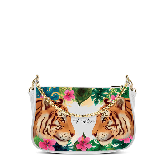 borsa vittoria bianca tiger flowers