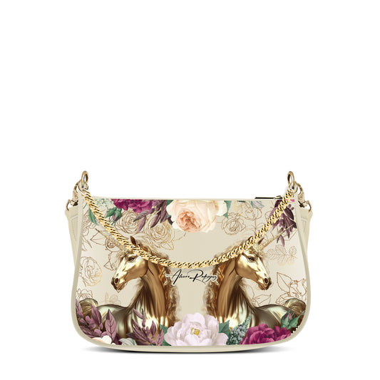 borsa vittoria mud gold horse