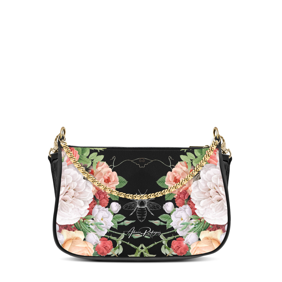 borsa vittoria nera bee flowers