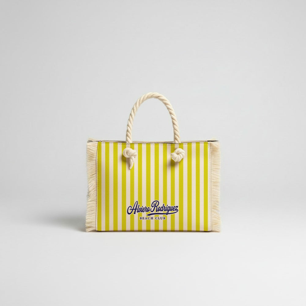 BORSA MARE MINI BEACH STRISCE GIALLE