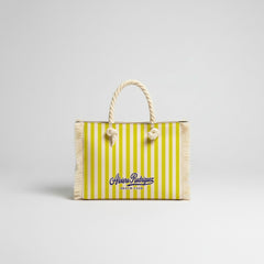 BORSA MARE MINI BEACH STRISCE GIALLE