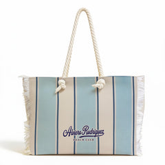 BORSA MARE BEACH CLUB BLU FASCE LARGHE CELESTE