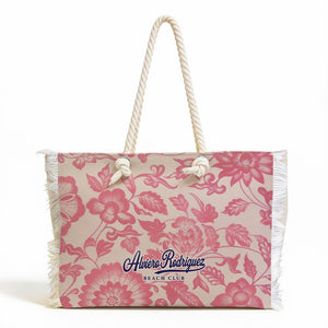 BORSA MARE MINI BEACH FLOWERS PINK