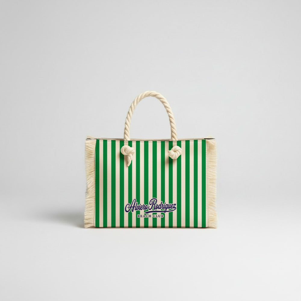 BORSA MARE MINI BEACH STRISCE VERDI