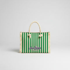 BORSA MARE MINI BEACH STRISCE VERDI
