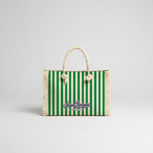 BORSA MARE MINI BEACH STRISCE VERDI