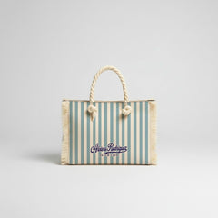 BORSA MARE MINI BEACH STRISCE AZZURRE