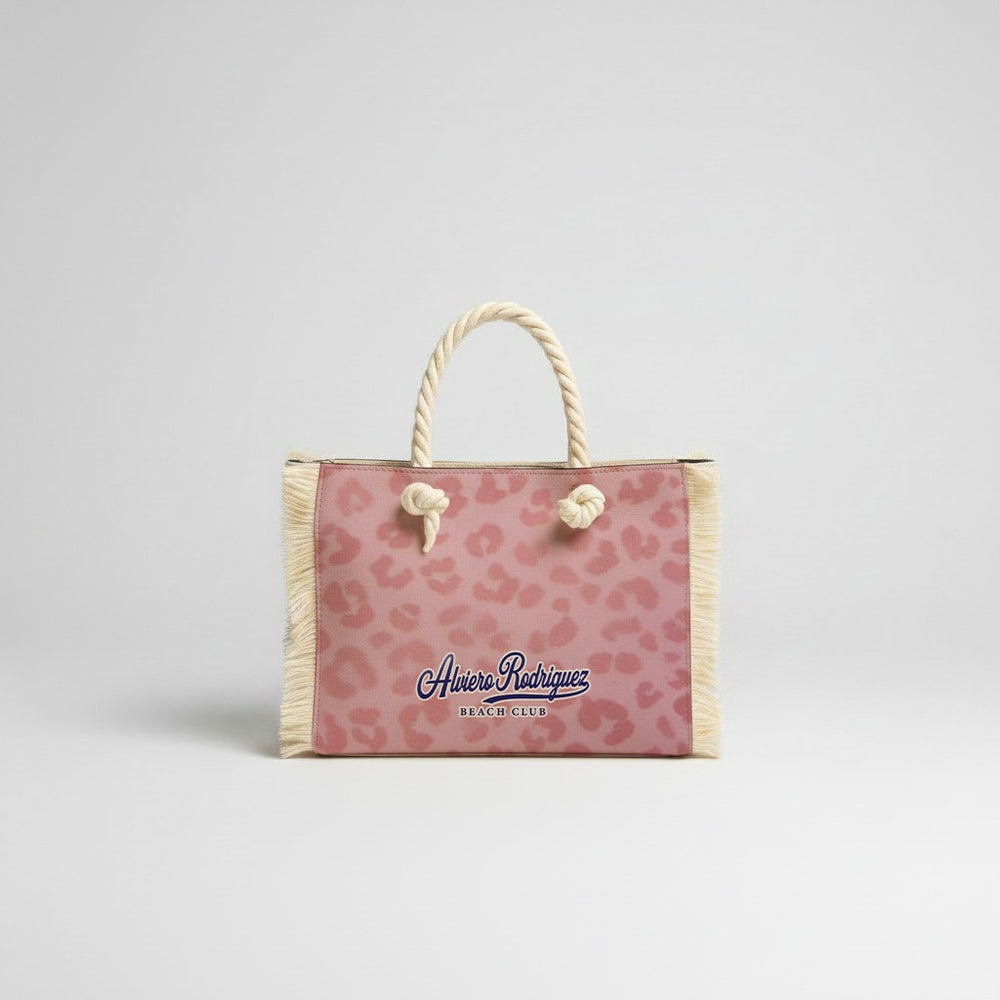 BORSA MARE MINI BEACH PINK LEOPARD