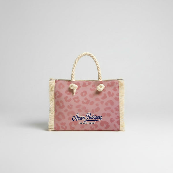 BORSA MARE MINI BEACH PINK LEOPARD