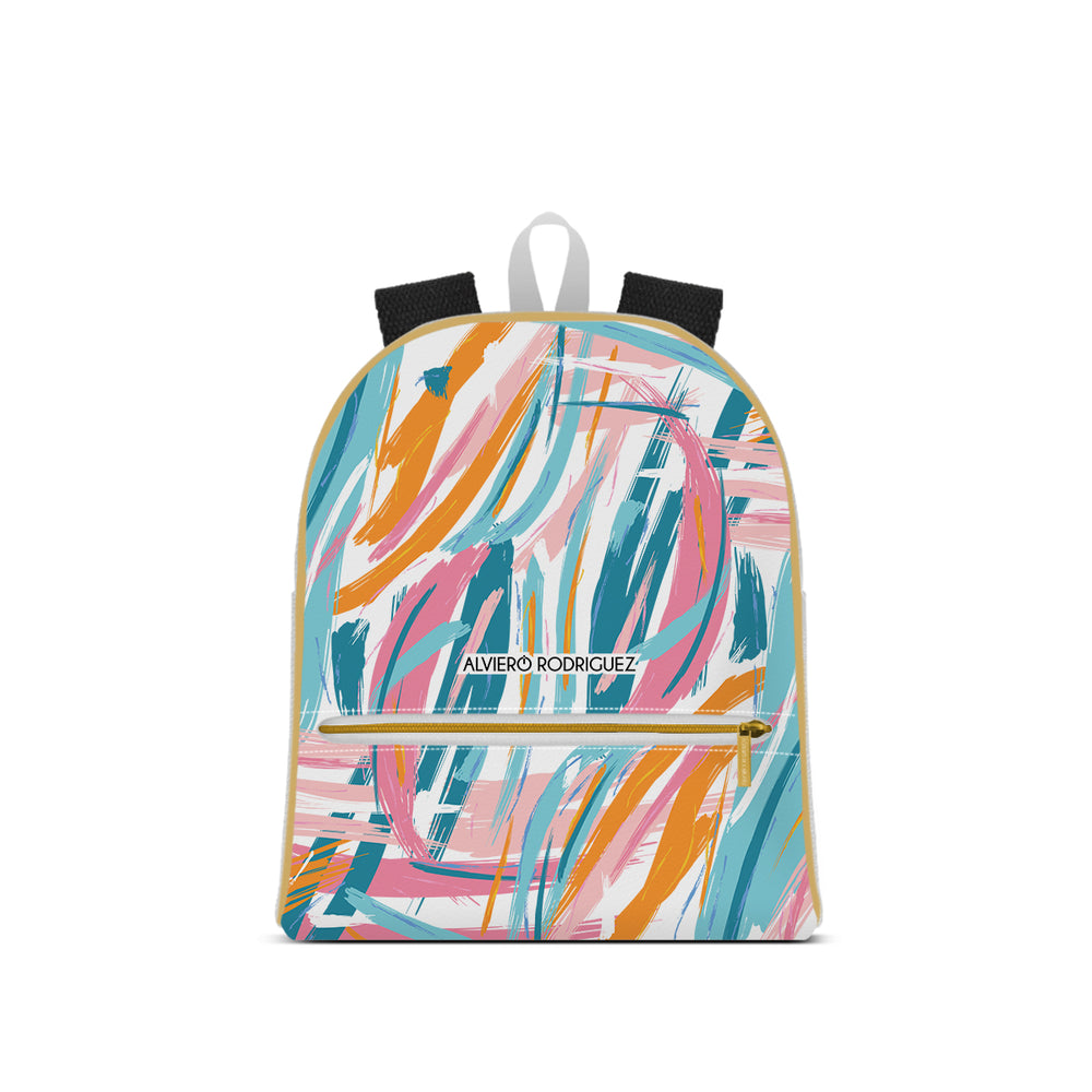 Zaino Michelle Bianco Abstract Painted