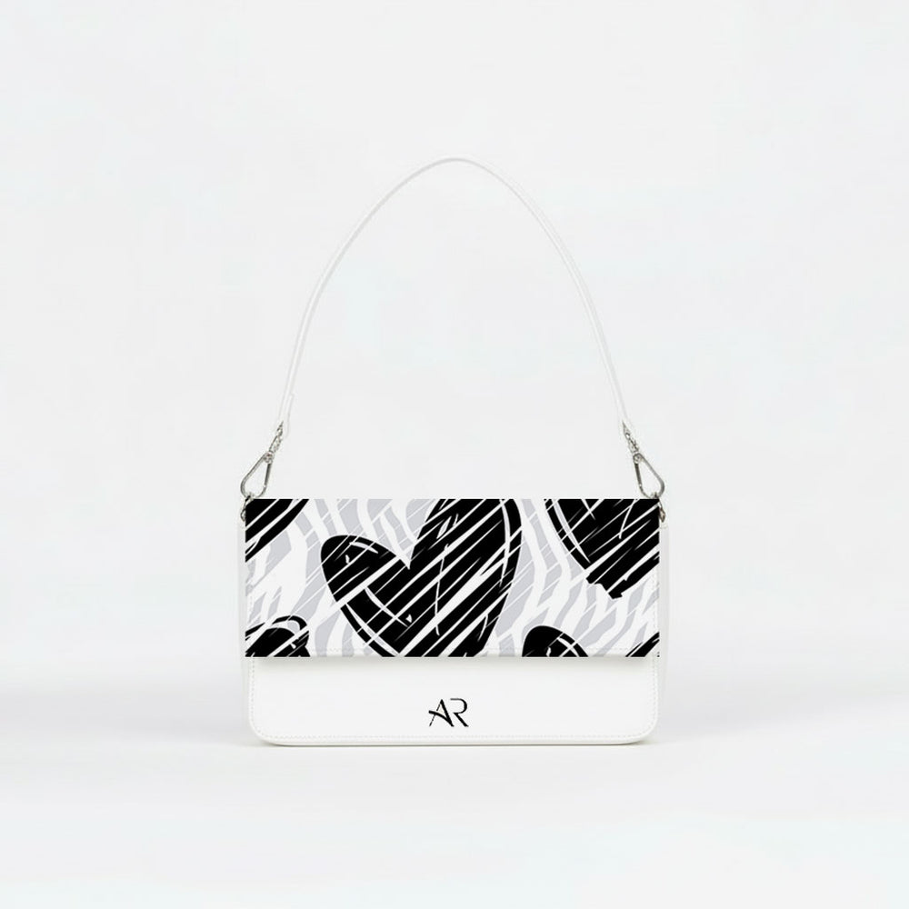 Borsa Infinity Black and White Heart