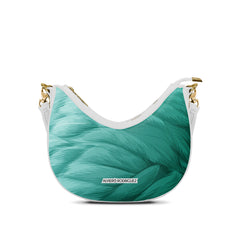 Borsa Bella Bianca Green Feathers