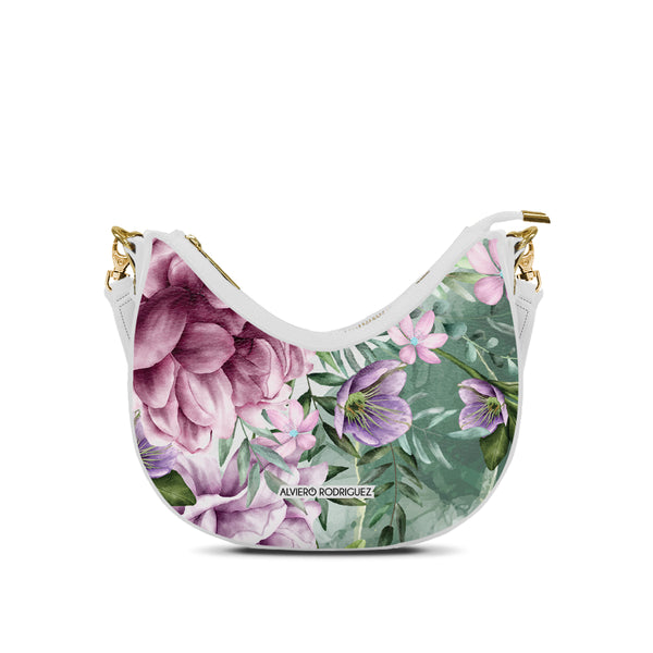 Borsa Bella Bianca Green flowers