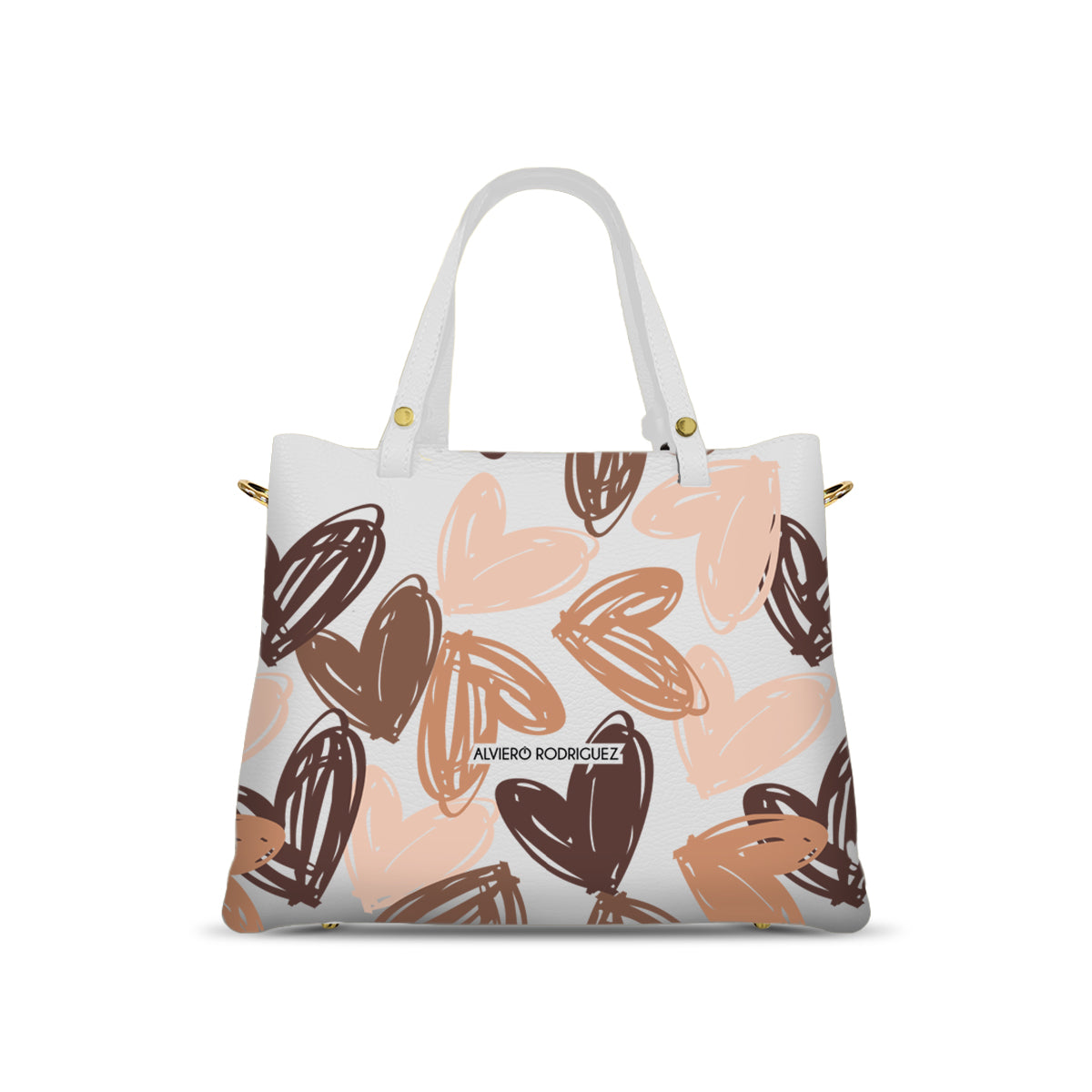 Borsa Soledad Bianca Brown heart