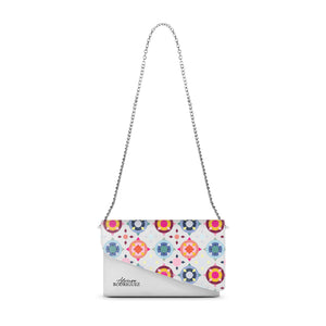 BORSETTA ELEGANCE BIANCA COLOR MAIOLICHE