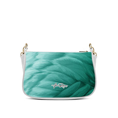 Borsa Desiree Bianca Green Feathers