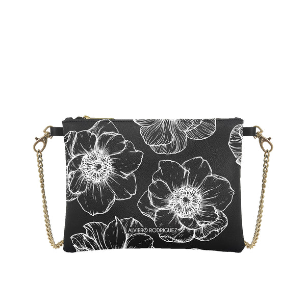 Pochette Teddy Nera drowing flowers