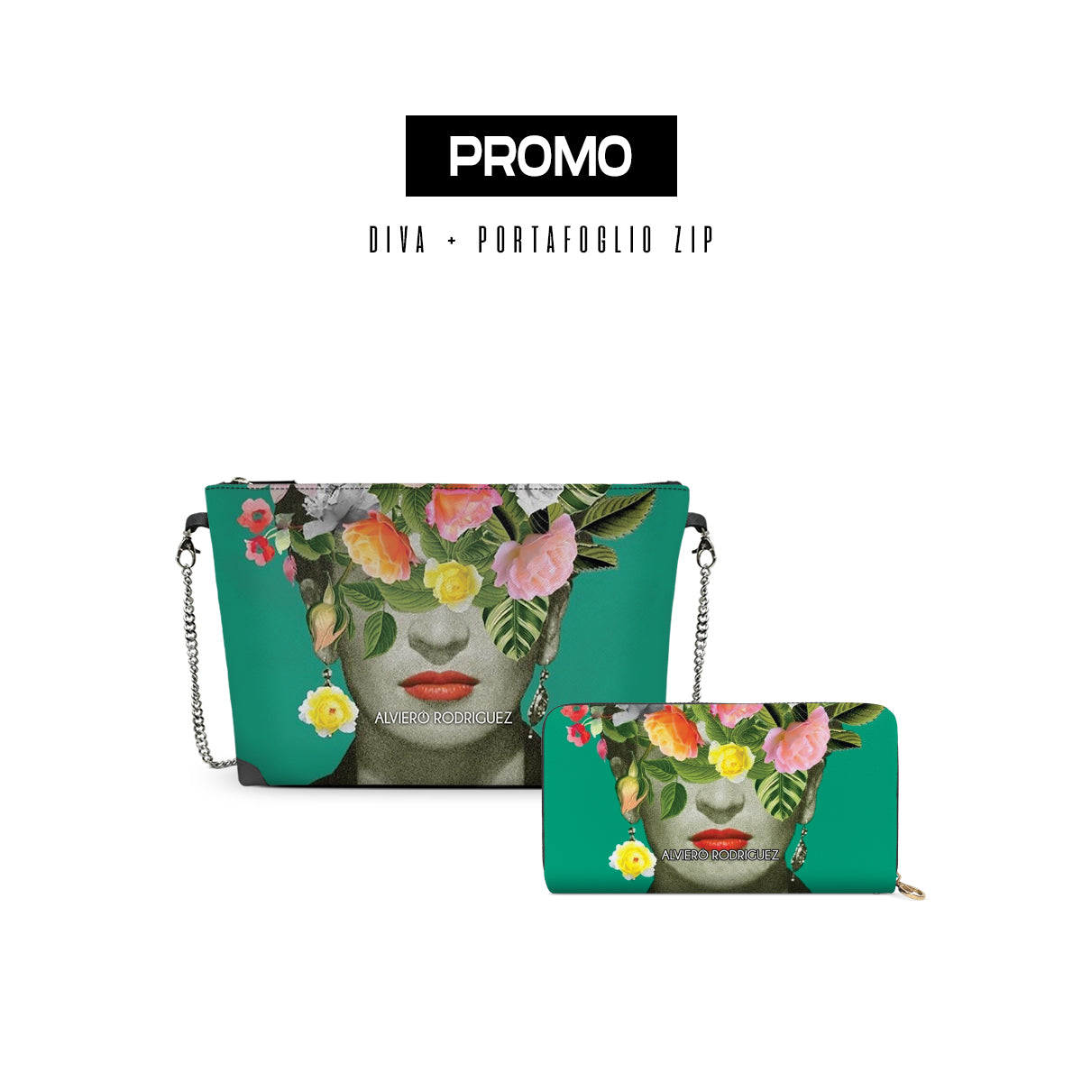 Promo diva + Portafoglio Zip Frida Flowers