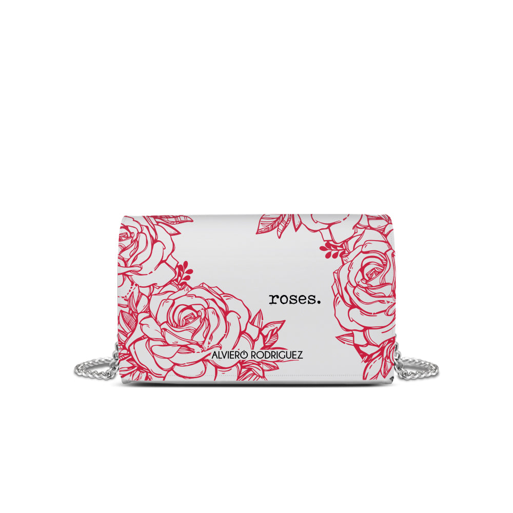 Tracolla Bianca Rose Rosse