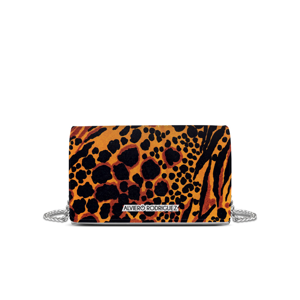 Tracolla Bianca Orange leopard