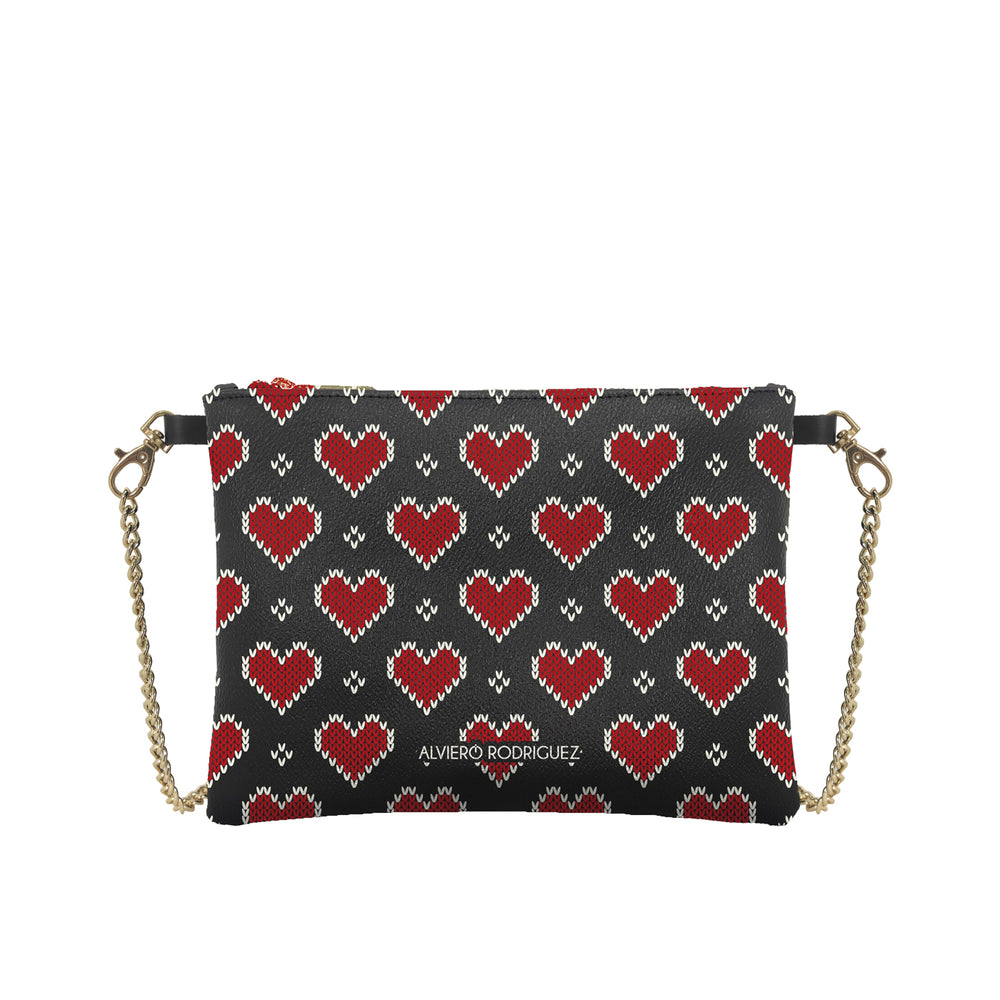 Pochette Teddy Nera Knit Hearts