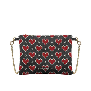 Pochette Teddy Nera Knit Hearts