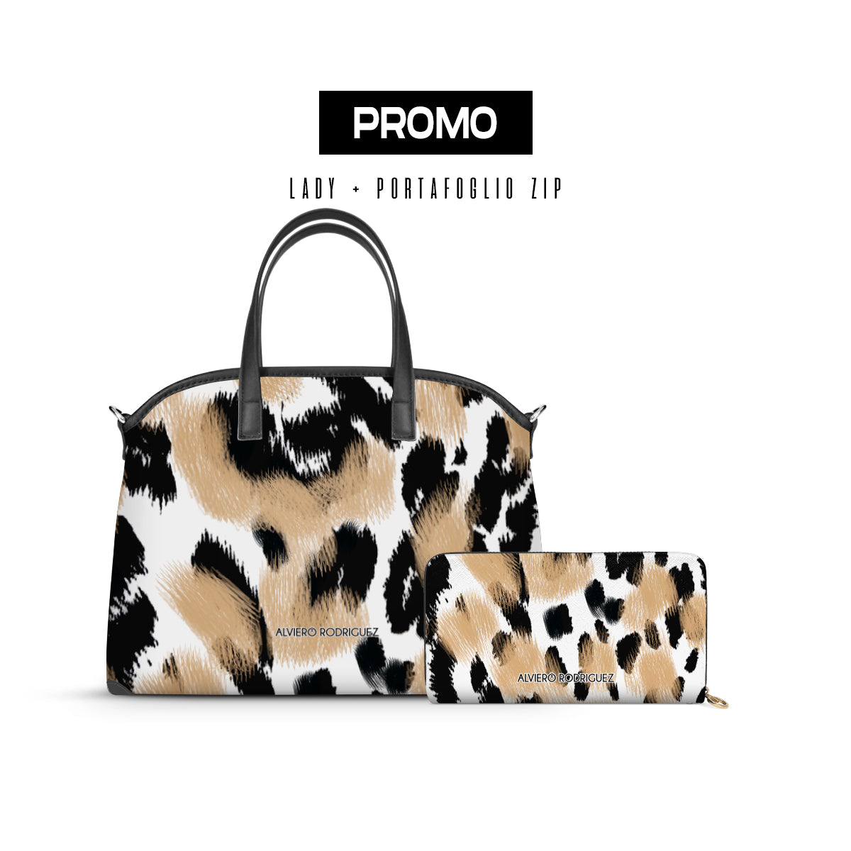 Promo Lady + Portafoglio Zip Leopard Brush