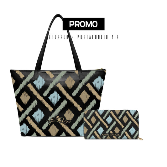 Promo Maxi Shopper + Portafoglio Zip Boho Style