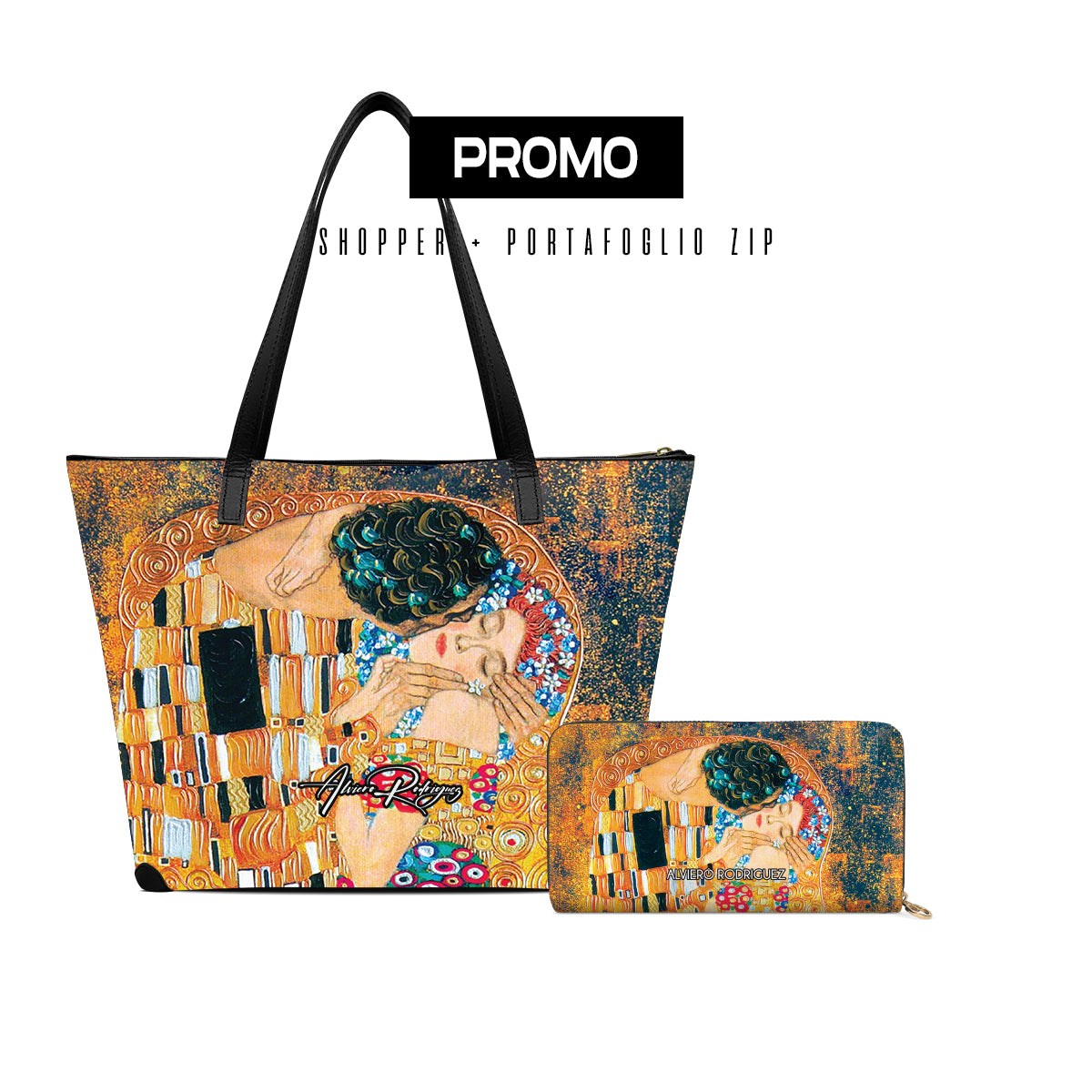 Promo Maxi Shopper + Portafoglio Zip Bacio di Klimt