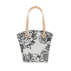 Borsa Mare Positano Roses Black